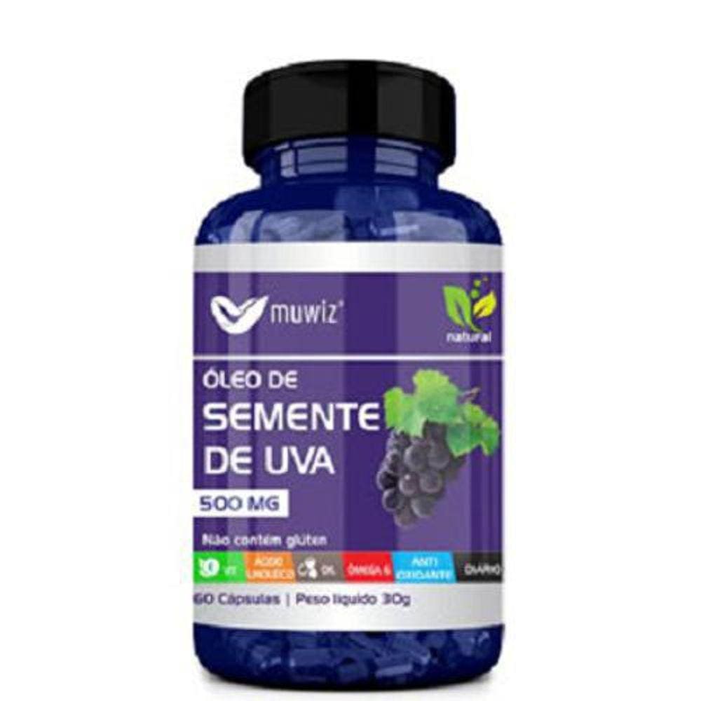 Óleo De Semente De Uva 500Mg 60 Caps Muwiz
