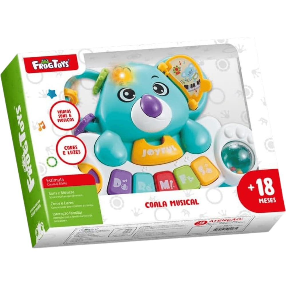 Brinquedo Baby Coala Azul Musical C/ Atividades FrogToys