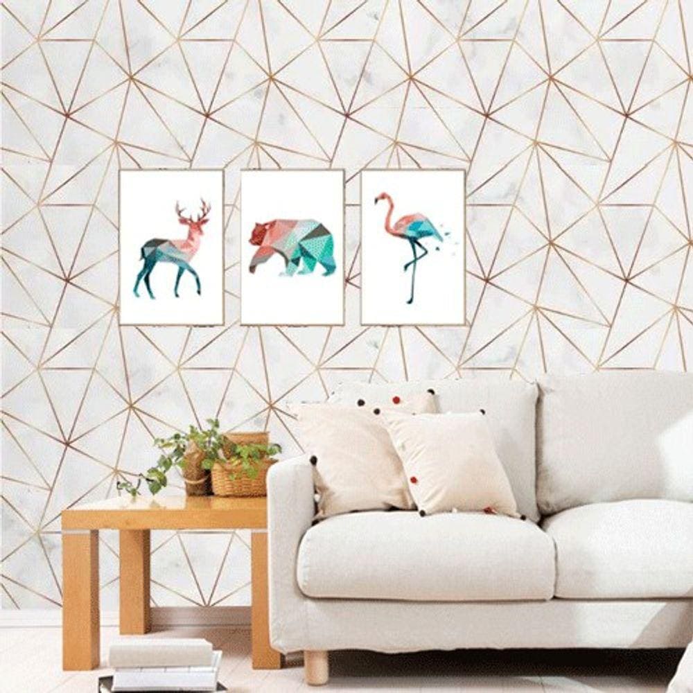 Papel de Parede Geométrico Zara Marmorizado 5Metrosx45CM Adesivo Lavável Sala Quarto