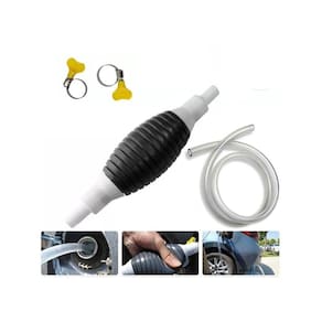 Bomba De Sucção Manual Com Mangueira + Abraçadeira 5 Peças