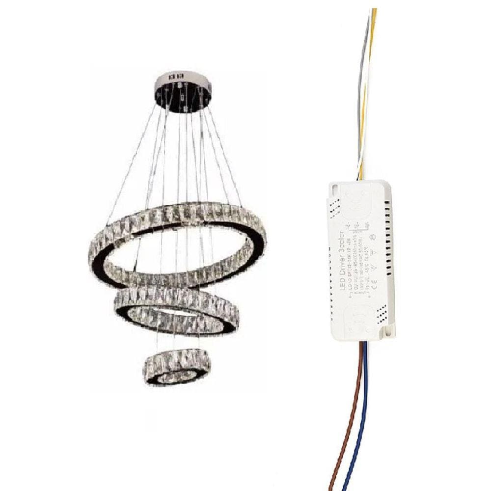 Driver Para Lustre Com Anéis 3 Cores De Led Fonte 8-24W