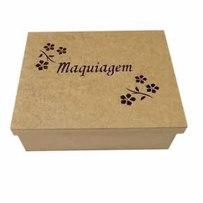 Caixa mdf tampa de sapato maquiagem com Divisões Flores - cod:BANH032 - Tamanho 25L x 20C x 9,5A cm