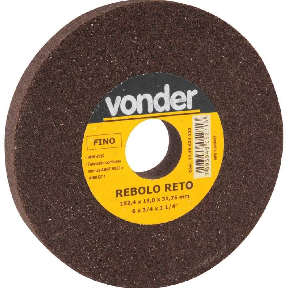 Rebolo reto 6” x 3/4” fino VONDER
