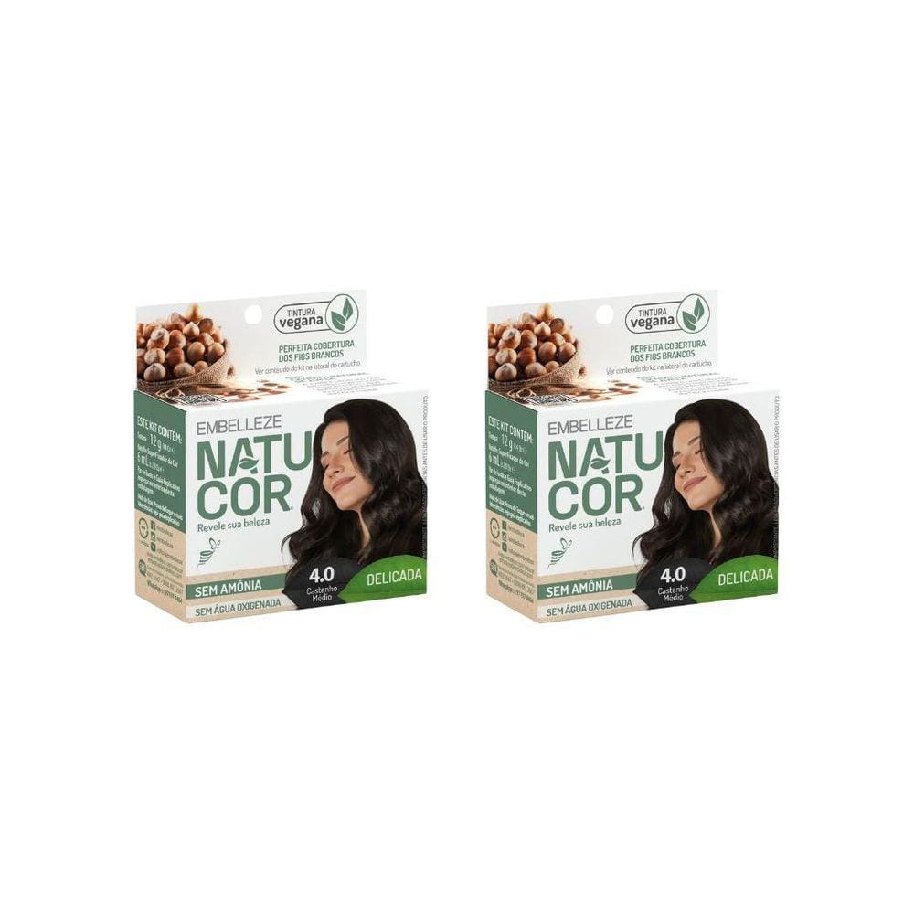 Coloraçao Natucor 4.0 Castanho Medio-Kit C/2Un