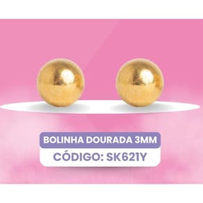 Brinco Studex Sensitive Kids Bolinha 3Mm Dourada Sk621y