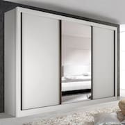 Guarda Roupa Casal com Espelho 3 Portas 6 Gavetas Liv Espresso Móveis Branco