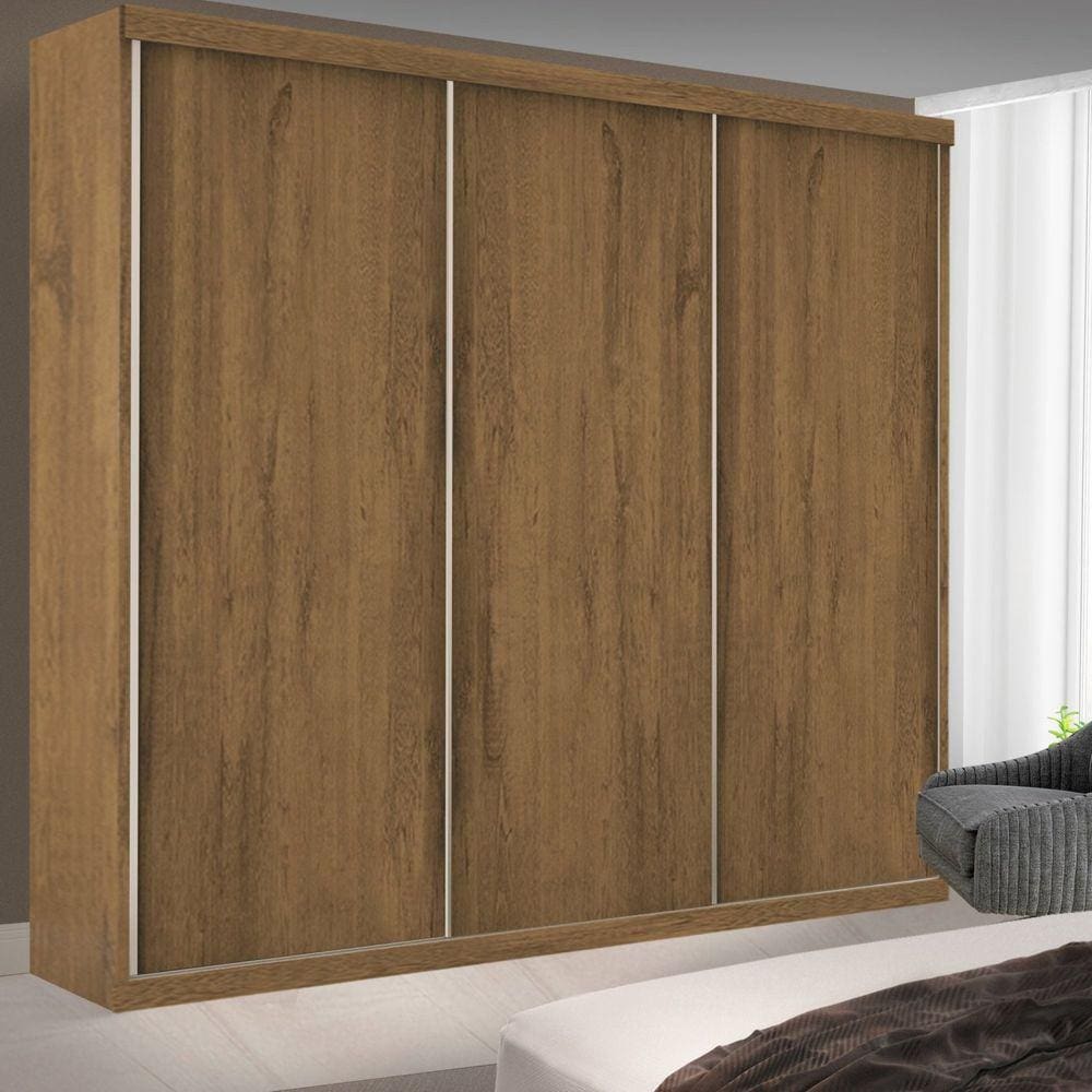 Guarda-Roupa Casal 3 Portas 4 Gavetas de Correr Lily Espresso Móveis Freijó