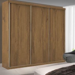 Guarda-Roupa Casal 3 Portas 4 Gavetas de Correr Lily Espresso Móveis Freijó