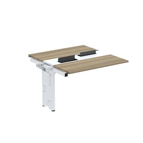 Complemento de Mesa Plataforma para Coworking para 2 Pessoas 110X140 Noce Naturalle/Branco