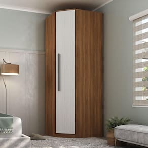 Guarda-Roupa Casal Modulado 1 Porta ÁGata  Yescasa Nogal/Branco
