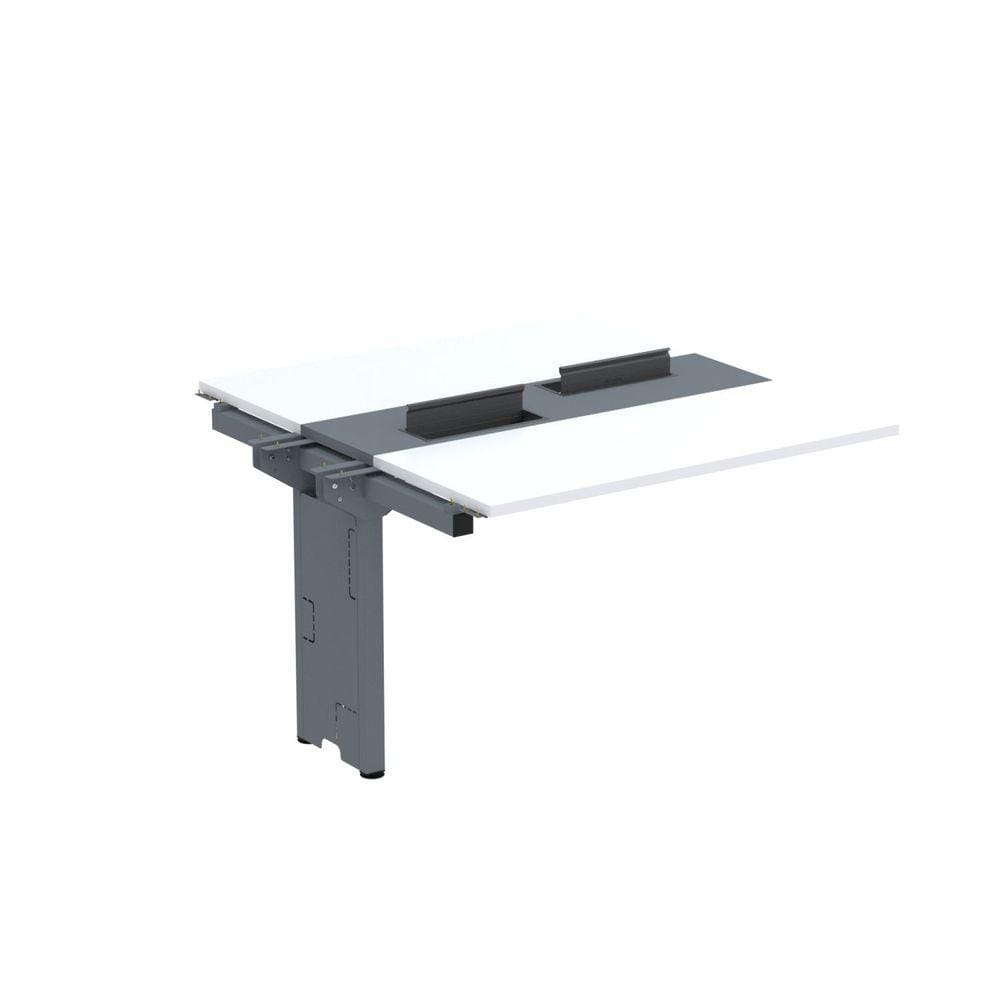 Complemento de Mesa Plataforma para Coworking para 2 Pessoas 120X140 Branco/Grafito