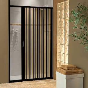Porta Box Sanfonada para Chuveiro PVC 115x185cm Preto
