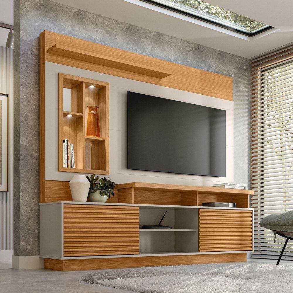Estante Home para TV até 60 Polegadas Eldorado 2.0 Marrom/Off White