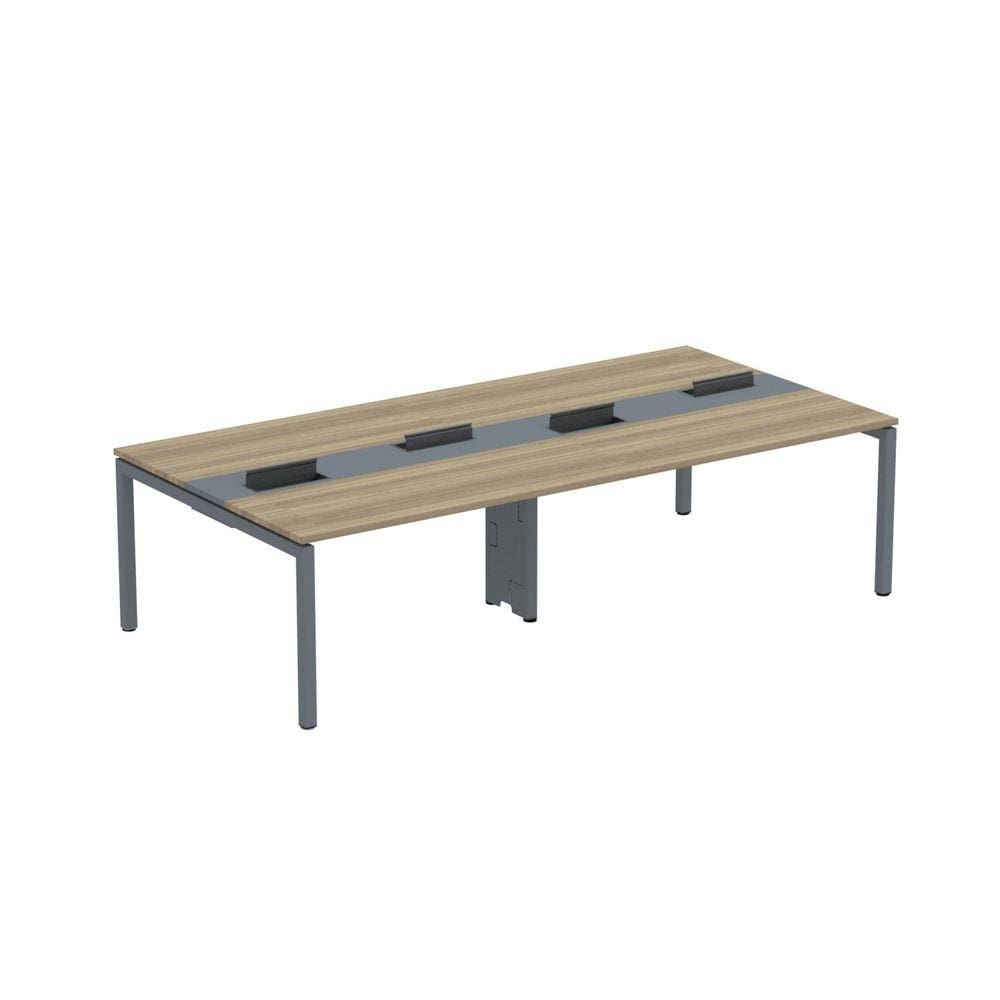 Mesa de Plataforma Dupla para 4 Pessoas Corporativa 140X140/4P PDC14/14/4P Noce Naturalle/Grafito