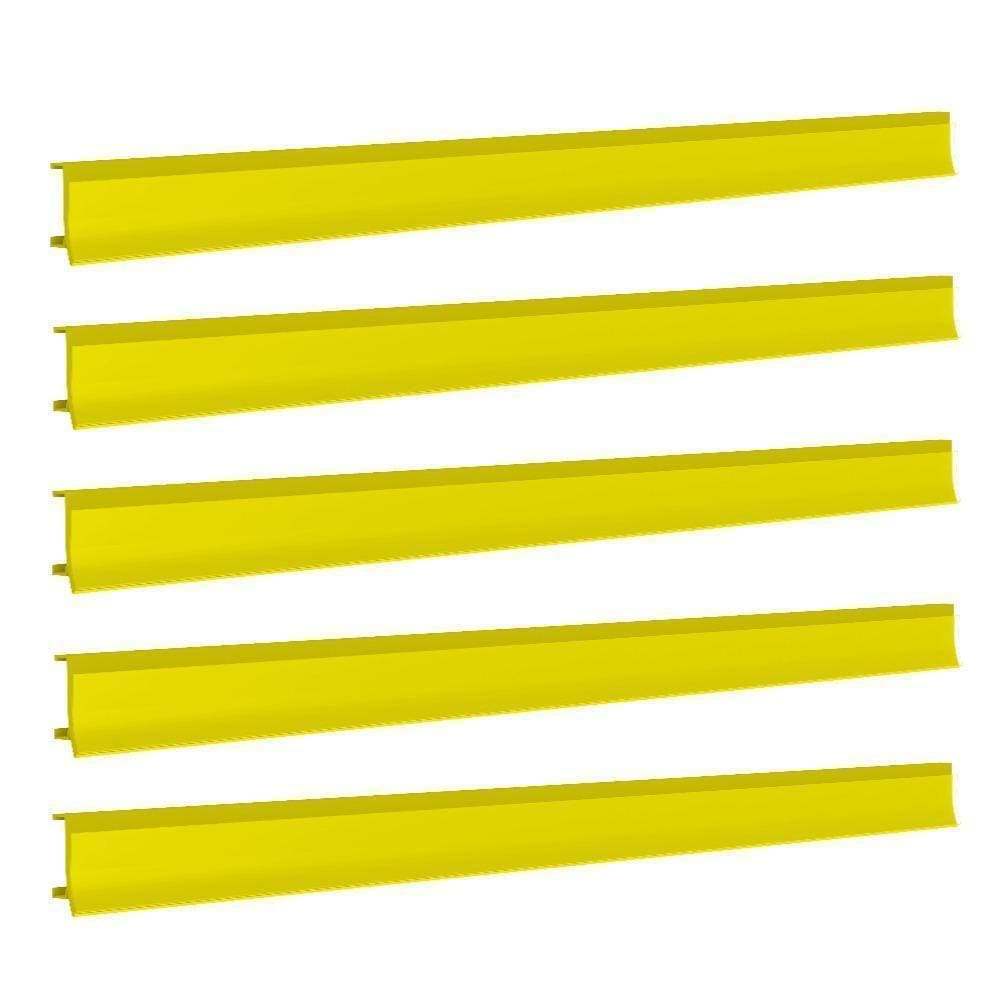 Porta Etiqueta Bandeja Gondola Fit 90 Cm Amarelo Kit Com 5