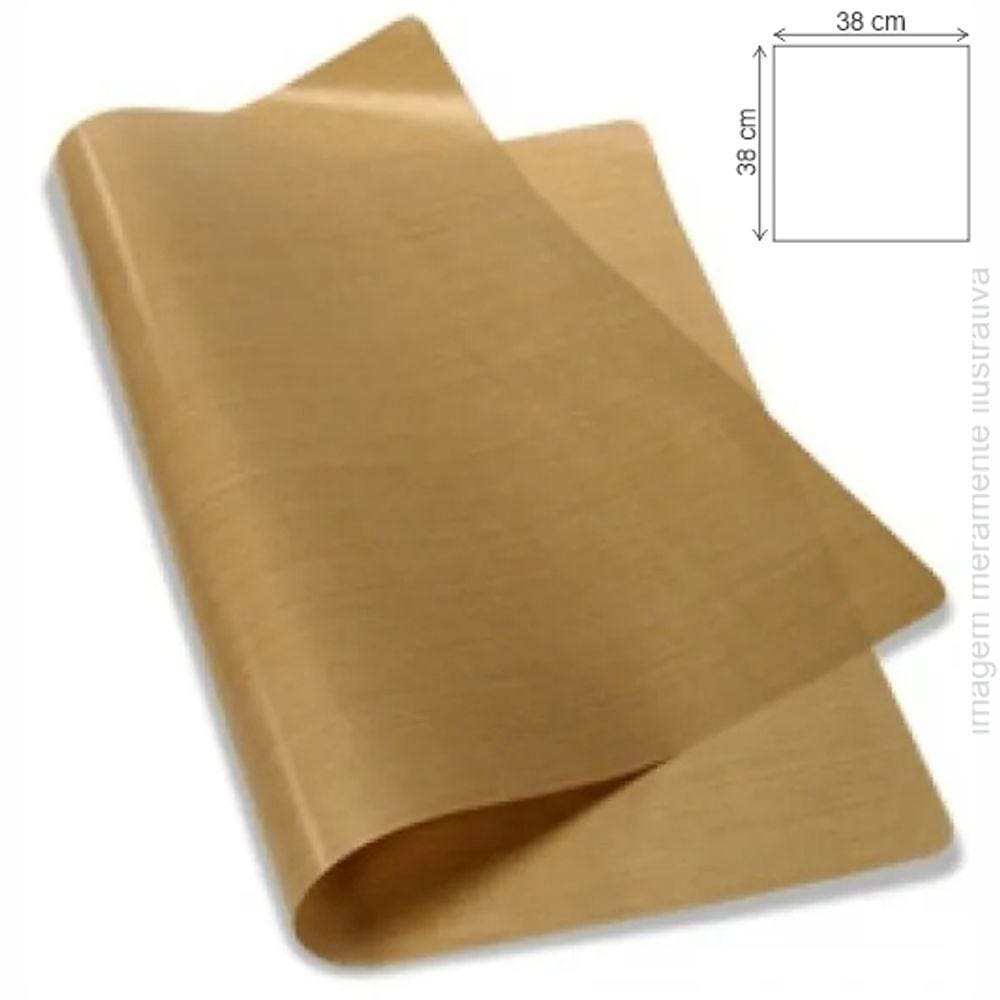 Folha Fita De Teflon Sem Adesivo Para Prensa Térmica - 38 X 38 Cm X 0,13 Mm
