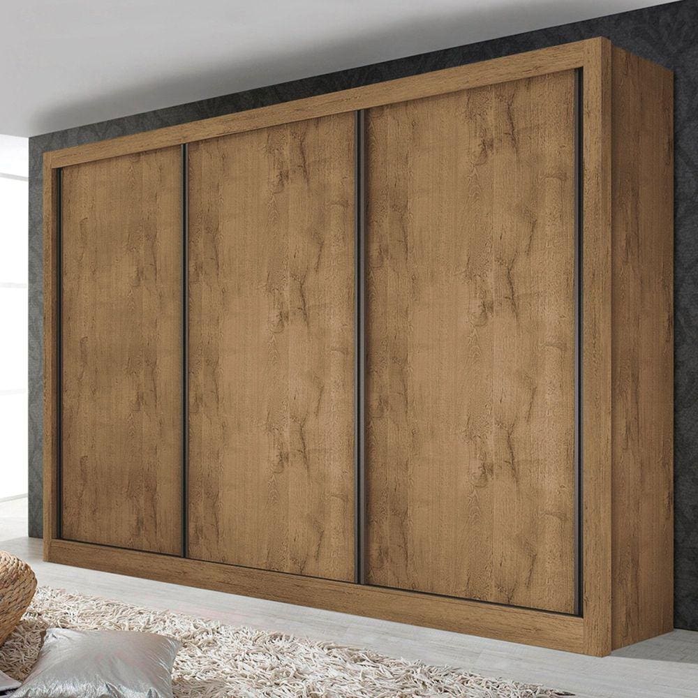 Guarda Roupa Casal 3 Portas 6 Gavetas Liv Espresso Móveis Freijó