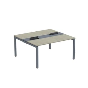 Mesa Plataforma Dupla com pé de aço para Coworking 150X140/2P PDC15/14/2P Nogueira Casablanca/Grafito
