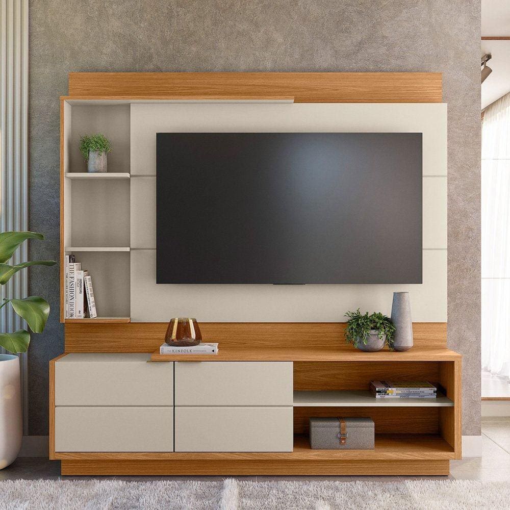 Estante Home para TV até 60 Polegadas Atlanta Marrom/Off White