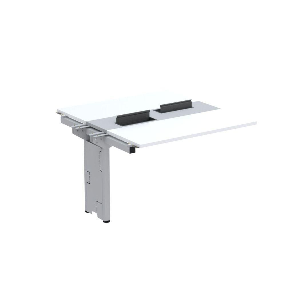 Complemento de Mesa Plataforma para Coworking para 2 Pessoas 140X140 Branco/Cinza