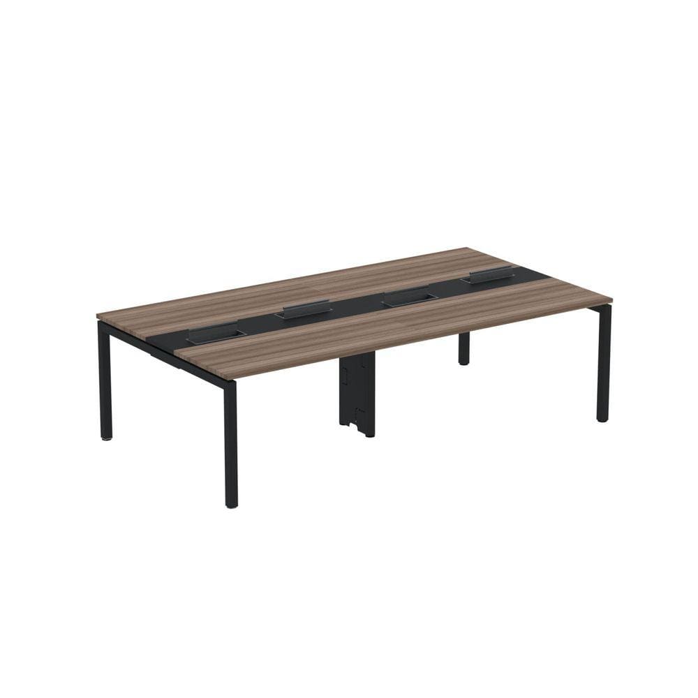 Mesa de Plataforma Dupla para 4 Pessoas Corporativa 130X140/4P PDC13/14/4P Walnut/Preto