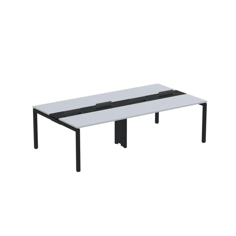 Mesa de Plataforma Dupla para 4 Pessoas Corporativa 130X140/4P PDC13/14/4P Cinza/Preto