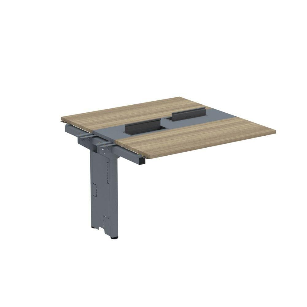 Complemento de Mesa Plataforma para Coworking para 2 Pessoas 130X140 Noce Naturalle/Grafito