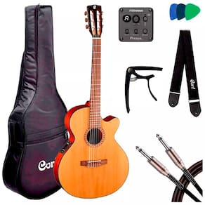 Violão Elétrico 6 Cordas Cort CEC-5 Fishman + Kit Acessórios