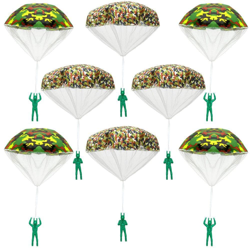 Palmeira de brinquedo Parachute, 8 peças para crianças, sem emaranhados, com design de acampamento