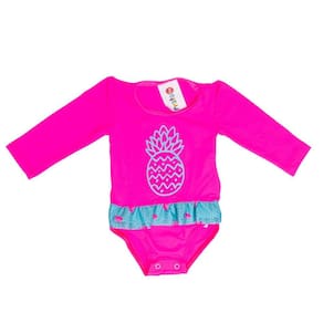 Maiô Baby Bebê Nenê 1 Ano Rosa Abacaxi Proteção Solar UV50