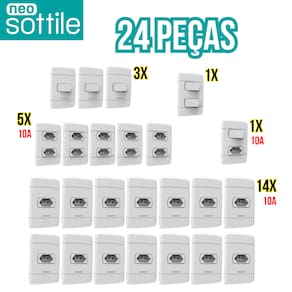 KIT NEO SOTILLE 24 PEÇAS - 14 tom10A + 5 tom dupla10A + 3 int simples + 1 int duplo + 1 int+tom10A