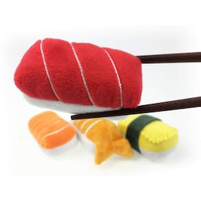 Catnip Toy munchiecat Sushi Nigiri para gatos, 4 peças Rainbow