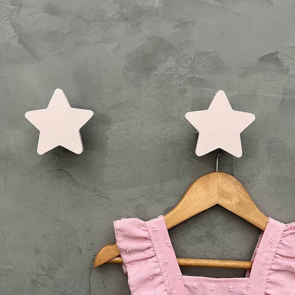 2 Ganchos de parede infantil menina decoração formatos rosa