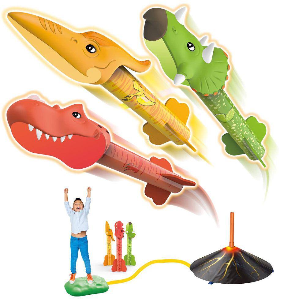 Lançamento de foguetes Dinosaur Toys QOGELY Stomp para crianças