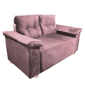 Namoradeira Yasmim dois lugares Com Braço Almofadado Rosa