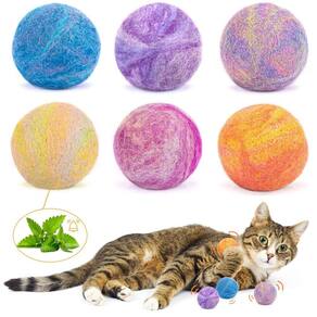 Cat Toy Retro Shaw Catnip Balls com Catnip & Bell, pacote com 6