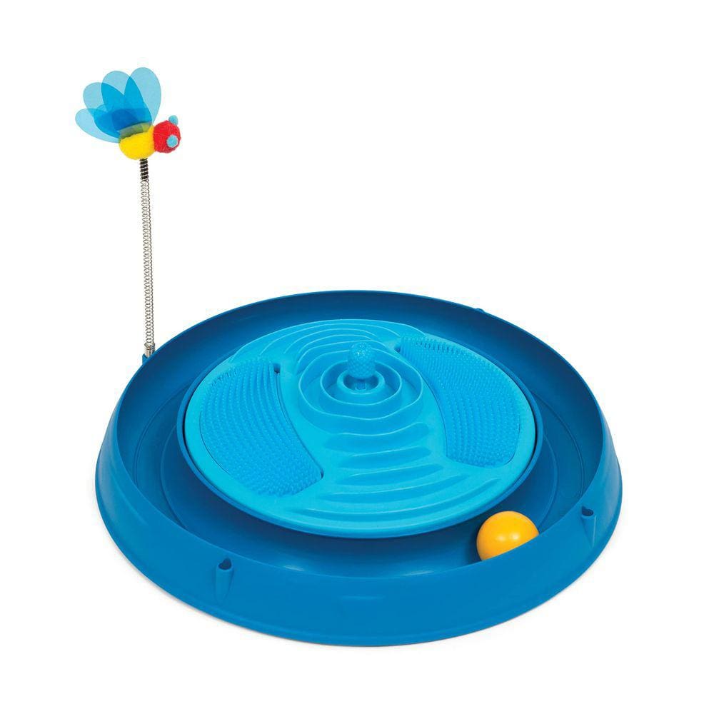 Cat Toy Catit Play Circuit Ball com raspadinha e azul Catnip