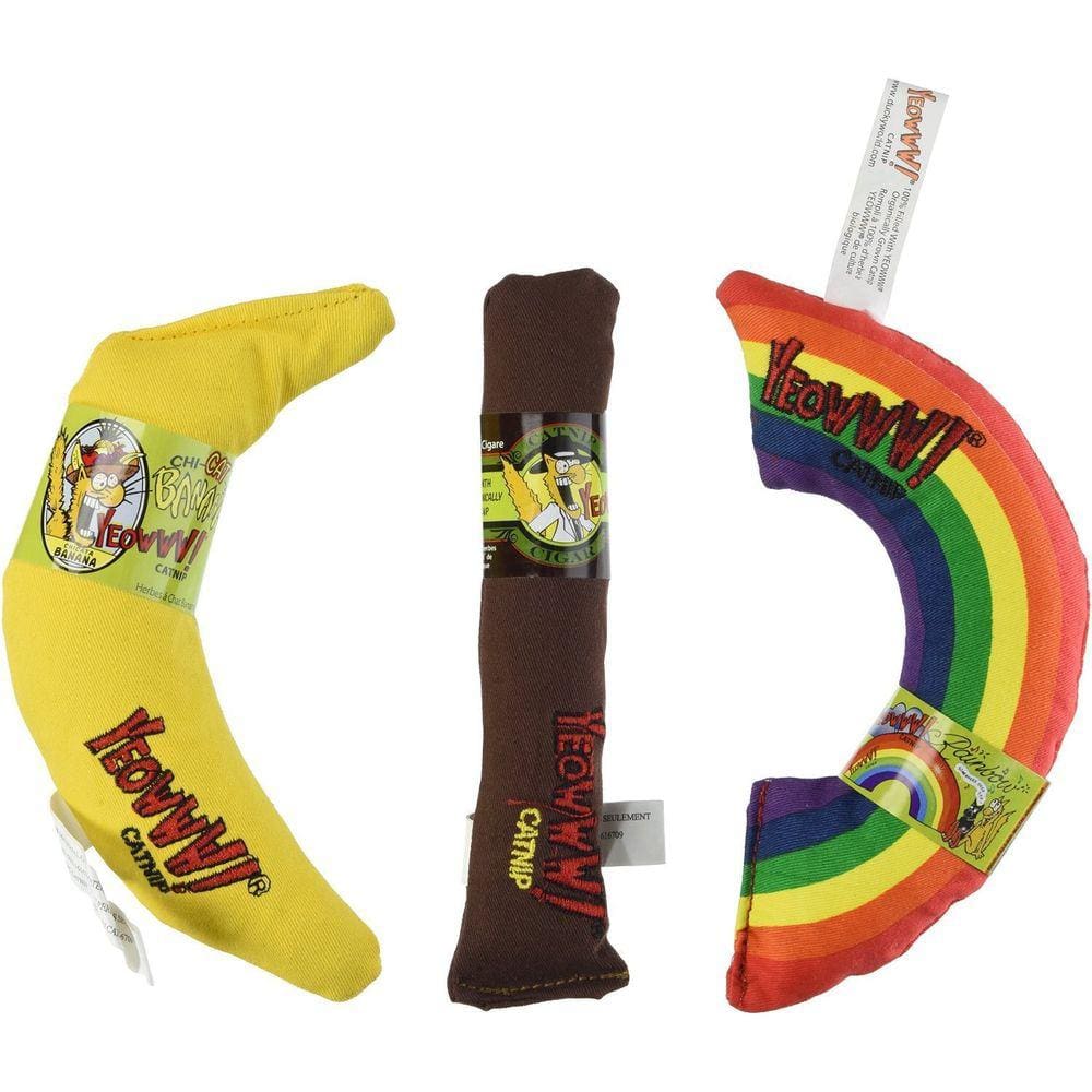 Brinquedo Catnip YEOWWW! Pacote variado orgânico de 3 brinquedos para gatos (2 unidades)