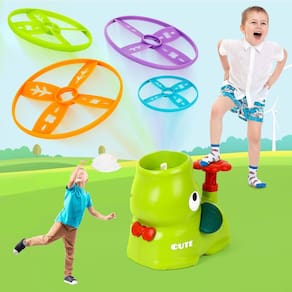 Brinquedo lançador de discos voadores ao ar livre FindGood para crianças de 3 a 5 anos