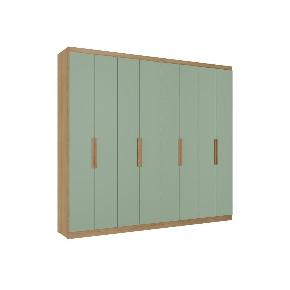 Guarda-Roupa 8 Portas THB Milan 5822 4 Gavetas Internas Capuccino/Menta SE