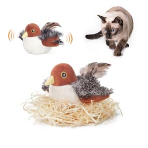Brinquedo para gatos Potaroma Flapping Bird Sparrow com som de chilrear