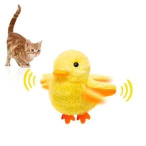 Brinquedo interativo para gatos PetDroid Duck com erva-dos-gatos para gatos domésticos