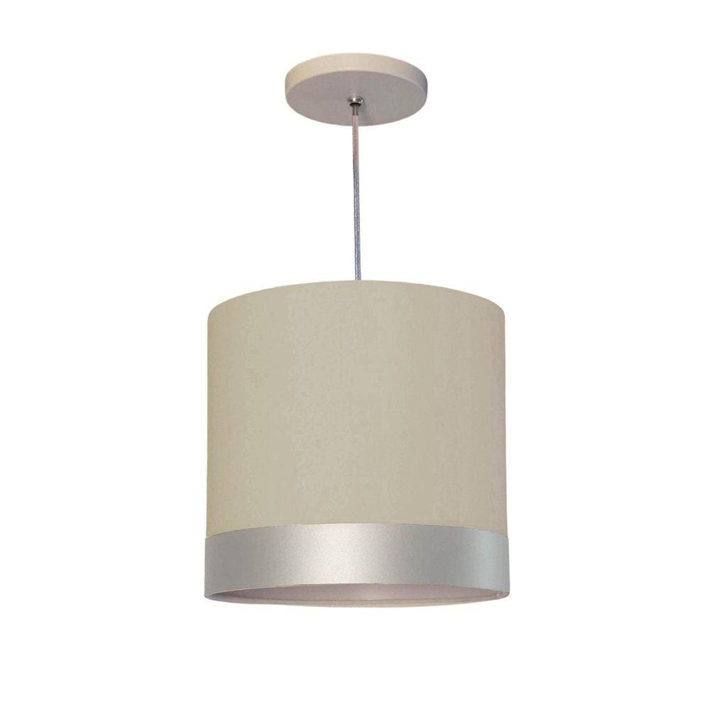 Luminária de Teto Pendente  Tom Luz Iluminação Cinza/Faixa Prata