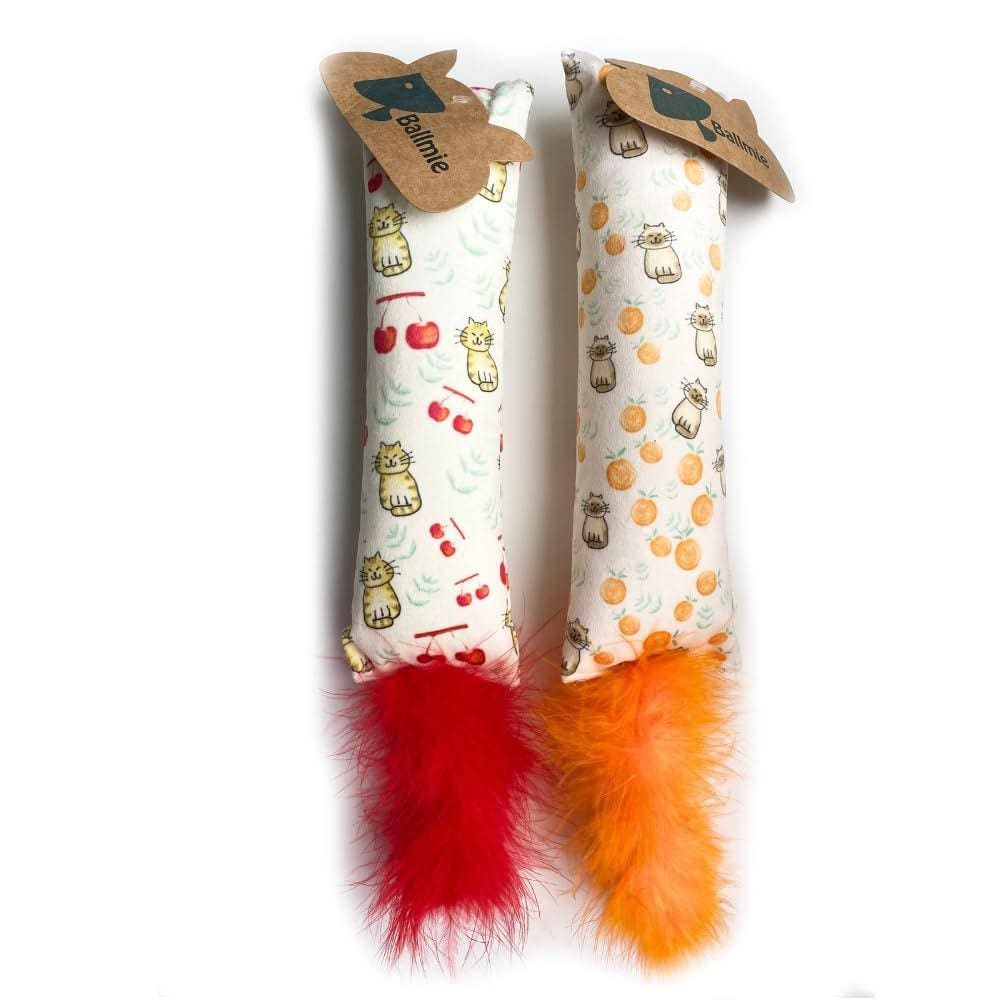 Cat Toy BALLMIE Catnip Kicker com rabo de penas para gato (2 unidades)