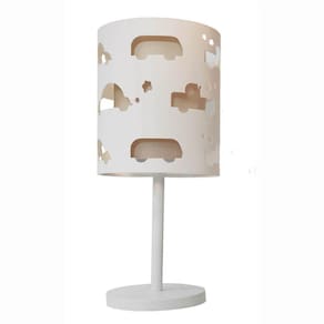 Abajur Infantil Carrinhos Base Branca 20x41 Caqui Caqui/Branco