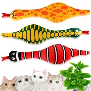 Brinquedo para gatos RUNLY Flipper Flopper Snake com erva-dos-gatos para gatos, 3 peças