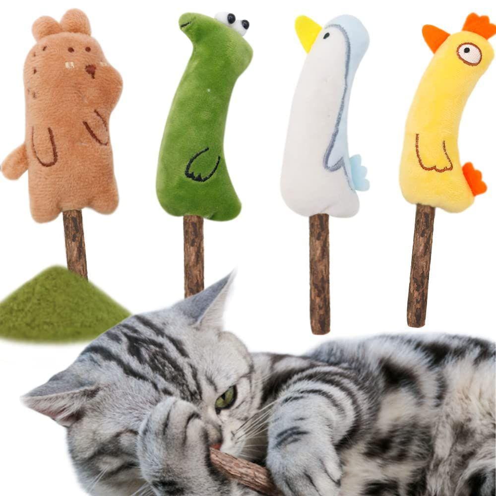 Brinquedo para mastigar para gatos Joiena Christmas com palitos Silvervine, 3 unidades