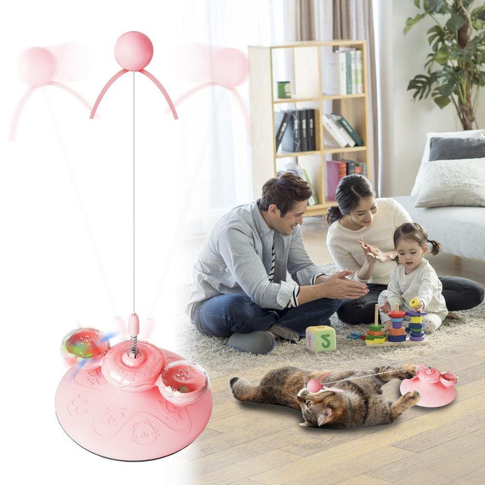 Brinquedo interativo Cat Arimilk Donut Spin Tumbler rosa
