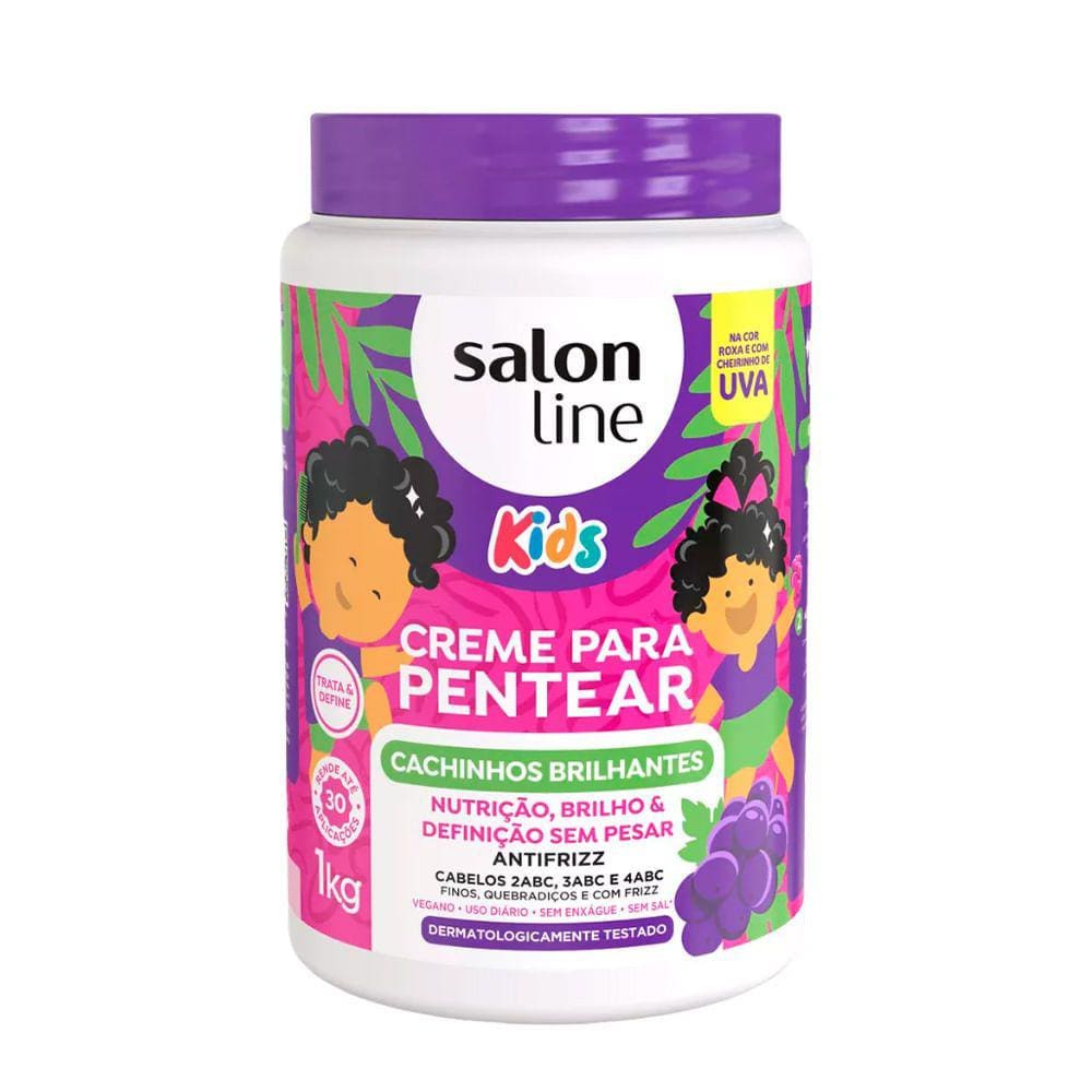 Creme Pentear Salon Line Cachinhos Kids Cheirinho Uva 1kg