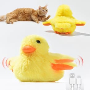 Brinquedo Cat Catnip Huuflyty Beating Wings Duck Recarregável
